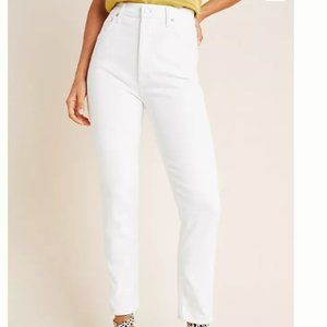 AGOLDE Nico Ultra High-Rise Slim Jeans in white, size 25